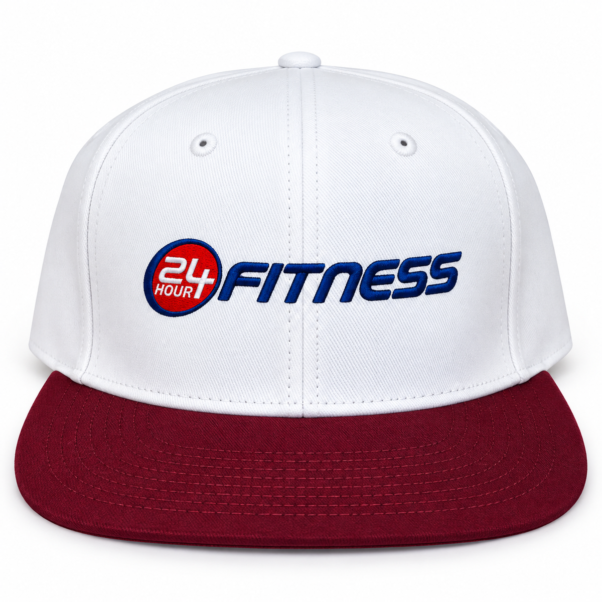 24 Hour Fitness Hat - White/Maroon